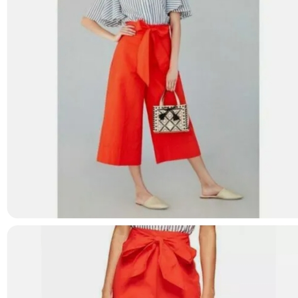 Kate Spade Cropped wide leg Pants- 60% cotton & 40% Linen - Picture 2 of 3